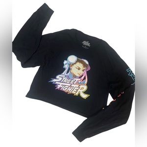 Street Fighter Graphic Cropped Long Sleeve Tee